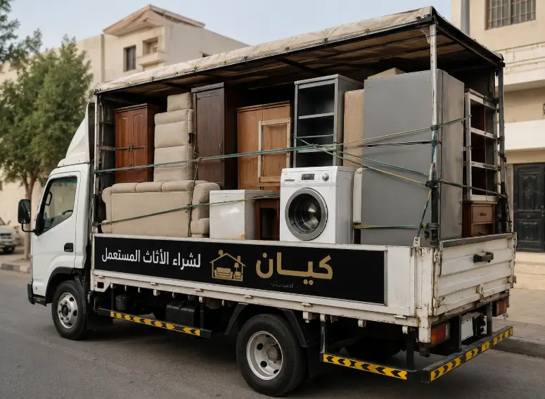 سيارة محملة اثاث مستعمل بالقطيف