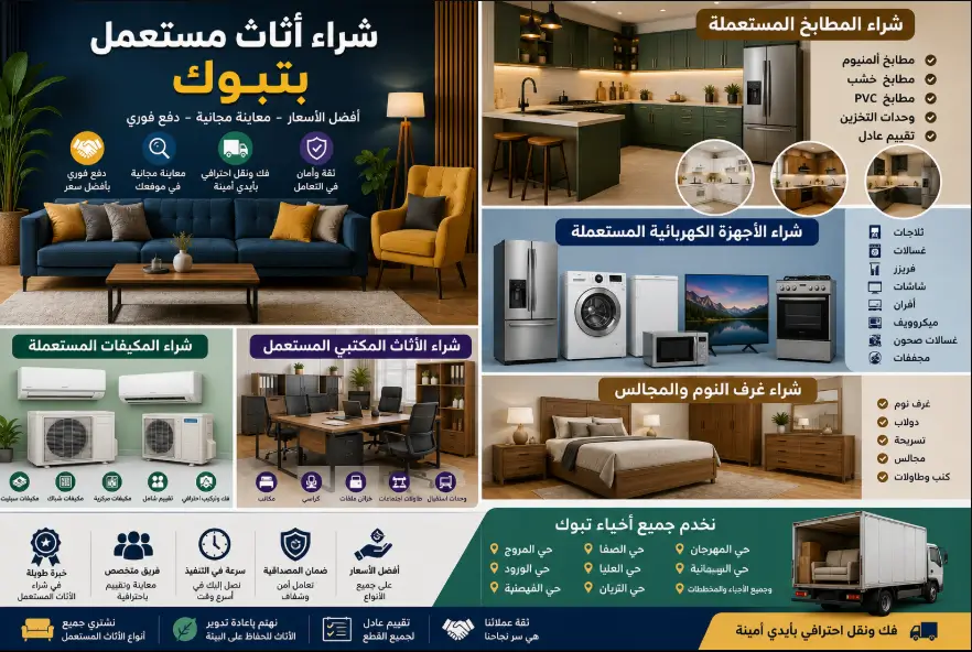 محل شراء اثاث مستعمل بتبوك